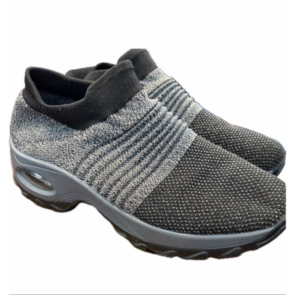 Gray Knit Breathable Slip On Sneakers Women’s Size 9